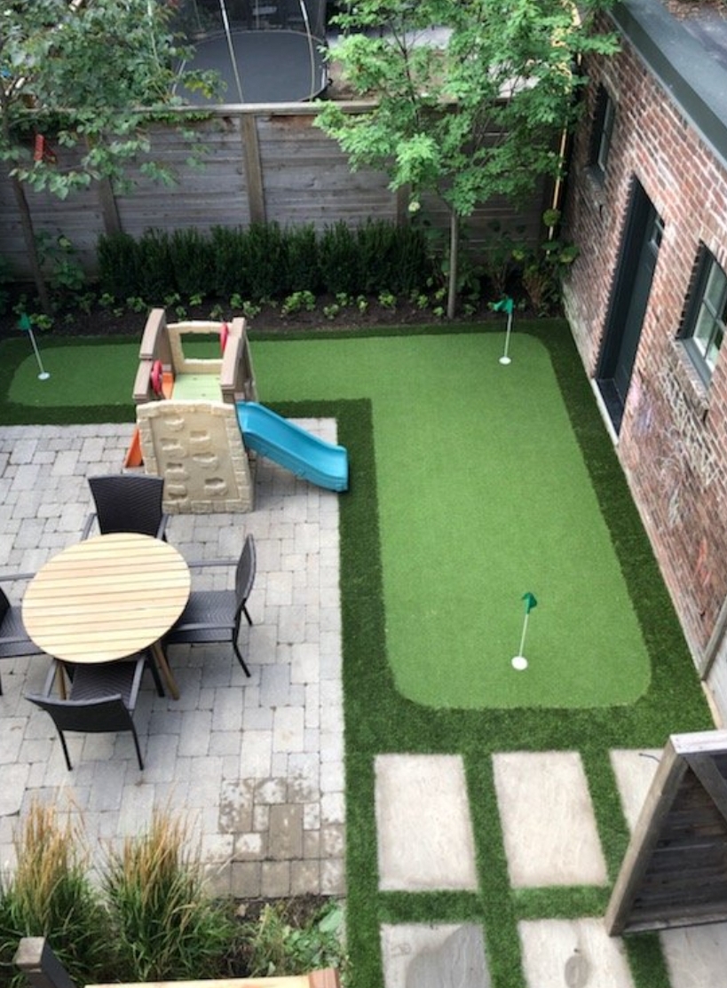 putting green in courtyard