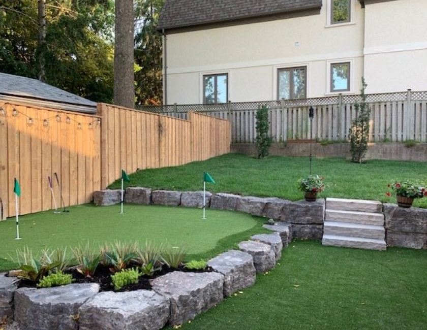 blocks and putting green